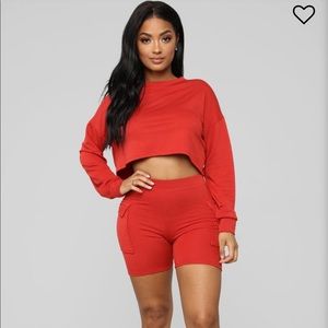 FASHION NOVA COOL N COMFY CARGO SHORT SET